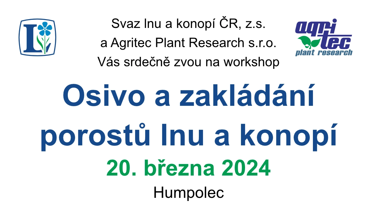 Osivo a zakládání porostů lnu a konopí 2024