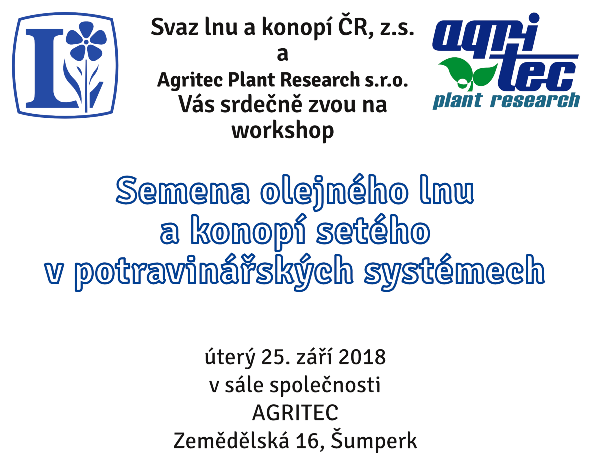 Workshop Semena olejného lnu a konopí setého